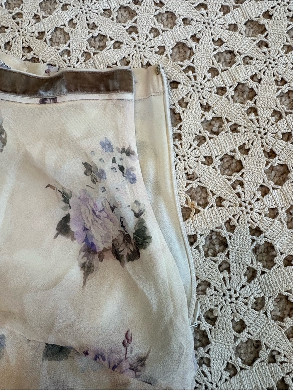 LoveShackFancy Alex Silk Floral Tiered Midi Skirt Size 0 - Picture 8 of 11